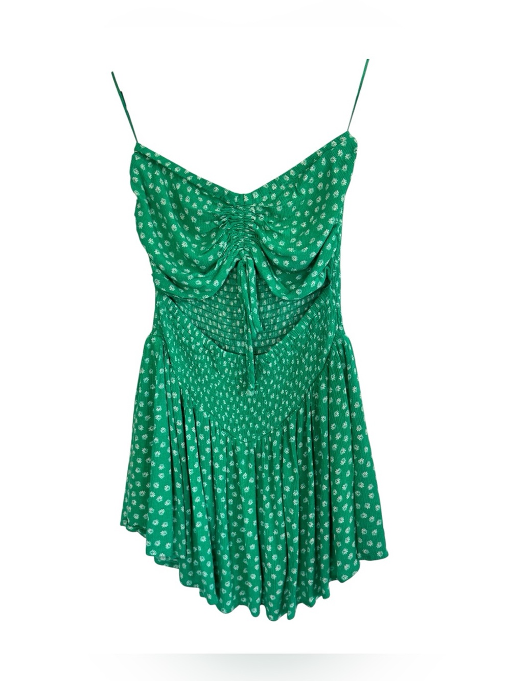 Skylar + Madison Green Floral Strapless Romper - Size Medium